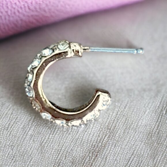 NORDSTROM Pave Crystal Hoop Earrings - Picture 3 of 5